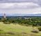 View towards Stanford University and San Francisco bay, Palo Alto, California